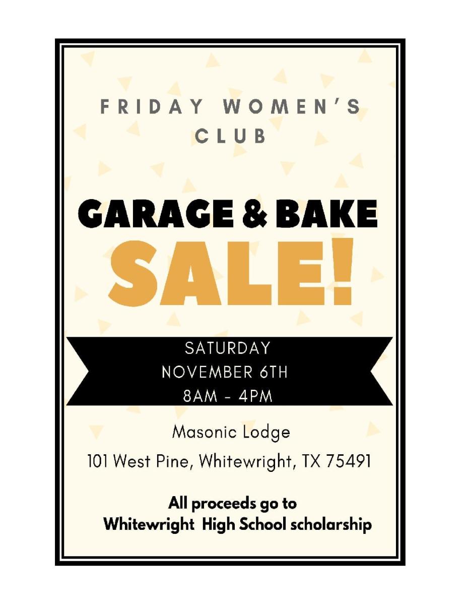 FWC Garage and Bake Sale