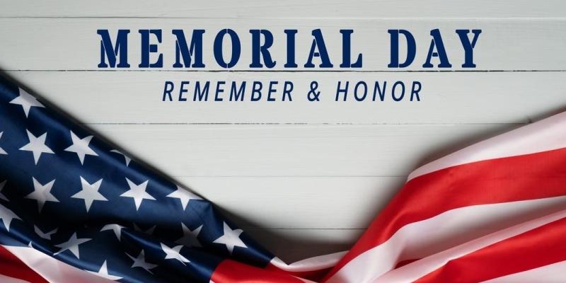 Flag imagery with Memorial Day text